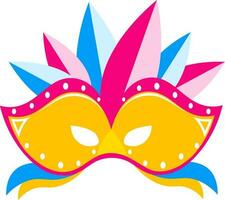 Flat style Beautiful feather party mask icon. vector