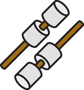Marshmallow with stick icon in gray color. vector