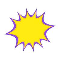 Shiny blank purple and yellow pop art sticker. vector