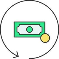 Money Back Icon In Flat Style. vector