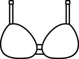 Stylish Bra Icon in Thin Line Art. vector