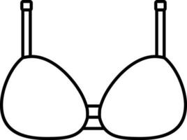 Stylish Bra Icon in Thin Line Art. vector