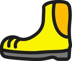 Illustration of Boot Icon in Yellow and Black Color. vector