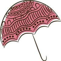 Doodle style vintage umbrella icon. vector