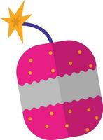 Burning Firecracker Bomb Colorful Icon. vector