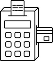 Terminal Machine Icon In Black Outline. vector