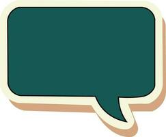 Green Chat Box In Sticker Or Label Style. vector