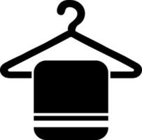 Flat illustration of hanger with towel. vector