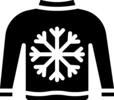 black and white Color Sweater Icon In Flat Style. vector