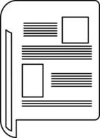 Line art illustration of a blank news paper. vector