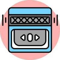 Tape recorder icon in flat style. vector