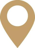 Vector sign or symbol of map pin in brown color.