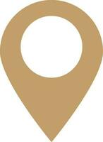 Vector sign or symbol of map pin in brown color.