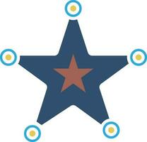 Isolated sheriff star in flat illustration. vector