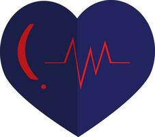 plano estilo azul corazón cardiograma. vector