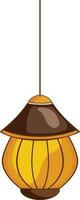 Yellow and brown hanging lantern. vector