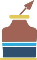 Isolated ink bottle in flat style. vector