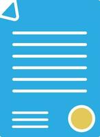 Blue blank document with circle sign. vector