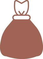 Brown money bag on white background. vector