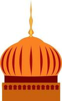 Flat illustration of orange Mosque dome. vector