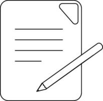 Notebook icon with pencil in stroke for multimedia concept. vector