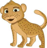 Cute leopard cartoon character. vector