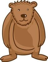 Brown bear cartoon character. vector