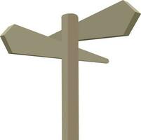 Illustration of wooden direction sign icon. vector