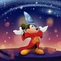 Cute Mouse with Sorcerer Costume Concept vector