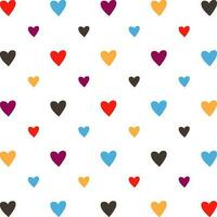 Illustration of many colorful heart drawing. vector