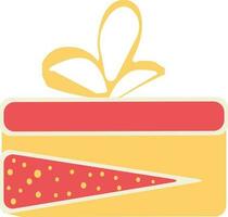 Flat illustration of a gift box with ribbon. vector