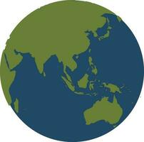 Blue and green earth globe. vector