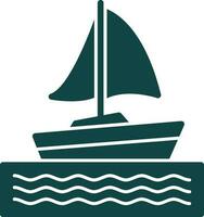 Sailing boat Vector Icon Design