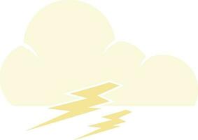 Illustration of cloud and thunder in yellow color. vector