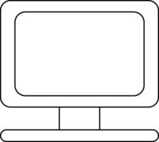 Monitor screen in icon for multimedia concept in stroke. vector