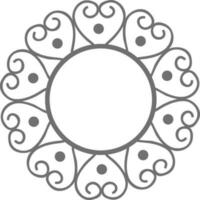 Elegant ornamental frame in circle shape. vector