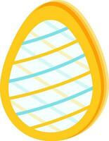 Blue and yellow net pattern decorated easter egg. vector