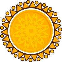 Floral decorative ornament in circle shape. vector