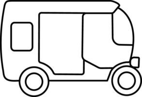 Left side view of an Auto Rickshaw. vector