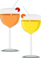 Flat illustration of cocktails. vector