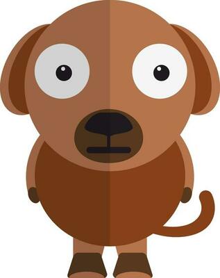 Cute cartoon of dog.