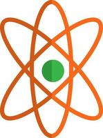 atómico estructura en naranja y verde color. vector