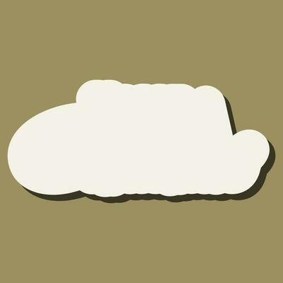 Isolated illustration of cloud on green background.