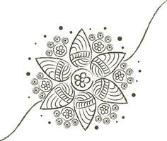 Hand drawn floral Rakhi for Raksha Bandhan. vector