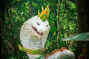 Serpent king of Nagas in Thailand.Naga or serpent statue photo