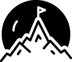 solid icon for mountain top vector