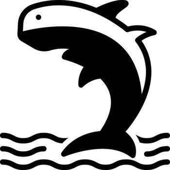 solid icon for fish vector