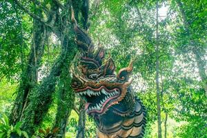 Serpent king of Nagas in Thailand.Naga or serpent statue photo