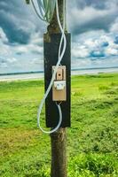 al aire libre eléctrico gabinete - grande eléctrico controlar caja. foto