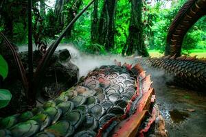 Serpent king of Nagas in Thailand.Naga or serpent statue photo